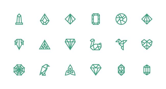 18 Strong Stroke Line Style Icons from Faceted Collection Core Icon Collection for Daily Tasks vector