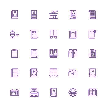 Manual featuring 25 Icons in Medium Stroke Outline Design Icon Pack for UI vector