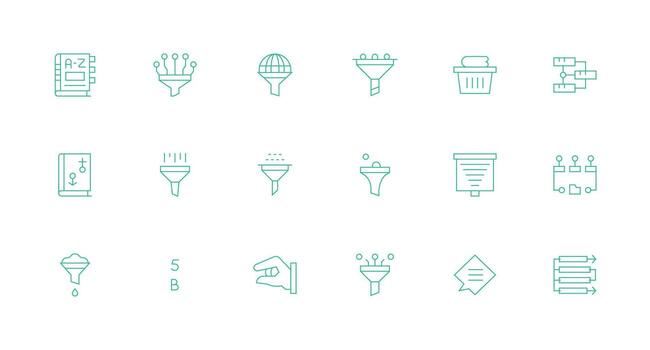 18 Minimal Line Designs for Sorting Icons Complete Icon Set for Mobile Apps vector