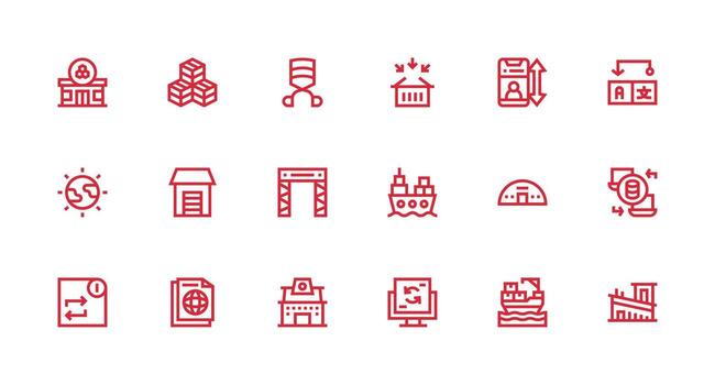 Import Design Icons featuring 18 in Strong Stroke Line Style Web Icon Collection vector