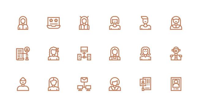 18 Client Icons in Strong Stroke Line Aesthetic Icon Set for Projects vector
