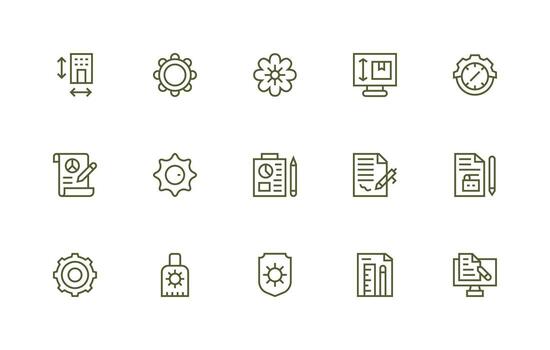 15 Regular Line Designs for Modify Icons Professional Icon Pack for Development Work vector