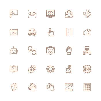 25 medio carrera contorno diseños para interfaz íconos pulcramente diseñado íconos para web plataformas vector