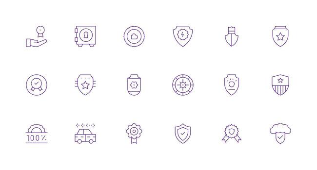 18 Minimal Line Style Icons from Reliability Collection Display Icon Pack vector