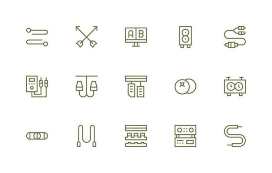 15 Regular Line Icons for Dual Graphics Reliable Icons for All Interfaces vector