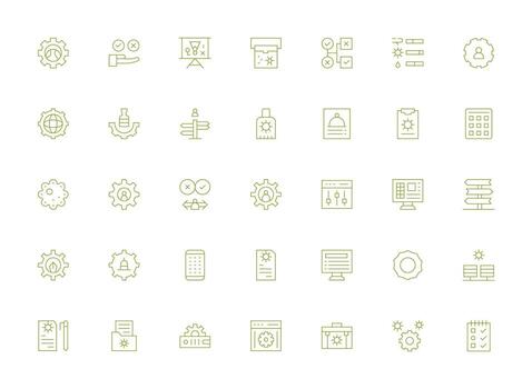 Light Line Style Options Icons with 35 Vectors Detailed Icon Collection for Design Systems