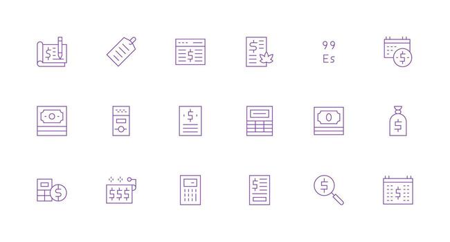 costo icono conjunto con 18 mínimo línea gráficos limpiar icono colección para web utilizar vector