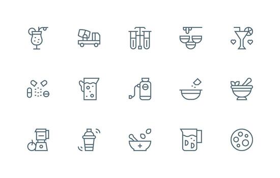 mezcla diseño íconos presentando 15 en regular línea estilo icono colección conjunto vector