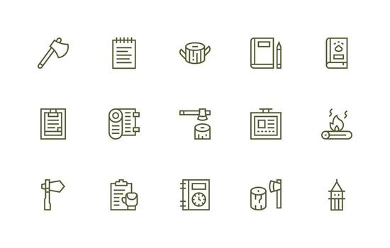 Iniciar sesión icono colección con 15 regular línea diseños simplificado icono paquete para visual herramientas vector