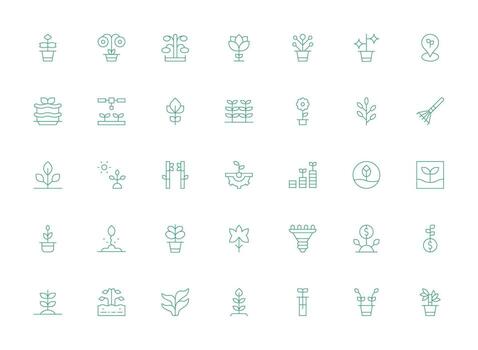 Light Line Icons from Sprout Set with 35 Vectors Core Icon Collection for Daily Tasks