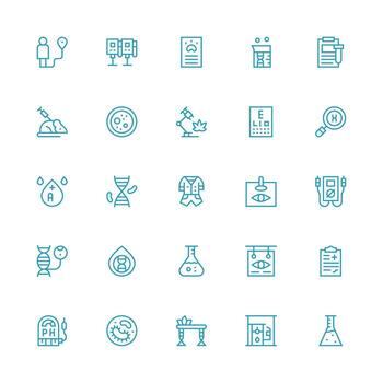25 Medium Stroke Outline Designs for Testing Icons Minimal Icon Set for Interface Projects vector