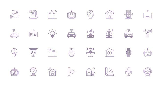 Smart Design Icons featuring 32 in Thin Line Style Scalable Icon Pack vector