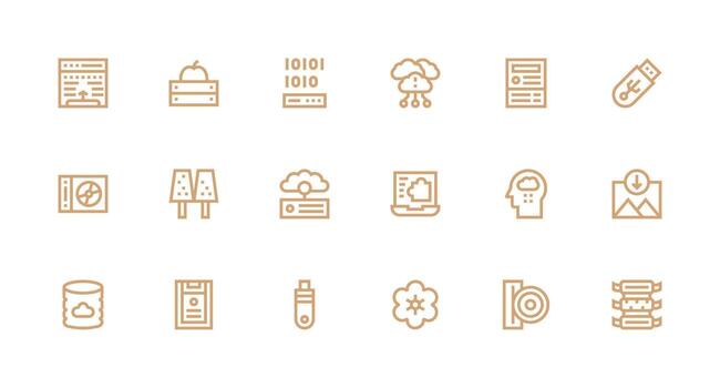 18 Icons for File Storage in Strong Stroke Line Format Neatly Designed Icons for Web Platforms vector