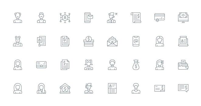 Thin Line Icons from Account Set with 32 Vectors Multi-Purpose Icon Pack for Templates