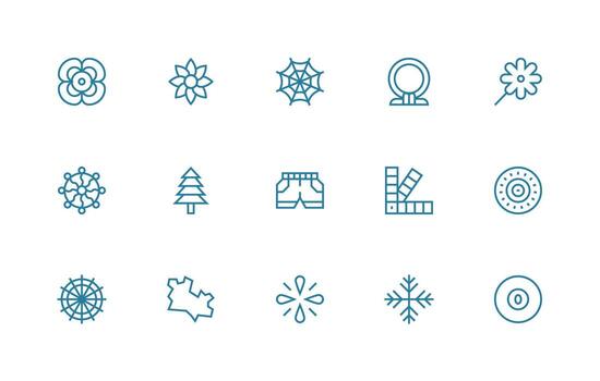 Graphic Element Set with 15 Regular Line Icons Universal Icon Pack vector