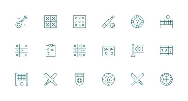 18 Icons for Lose in Minimal Line Format Icon Collection Set vector