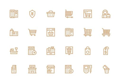 24 Icons for Checkout in Thick Line Line Format Multi-Purpose Icon Pack for Templates vector