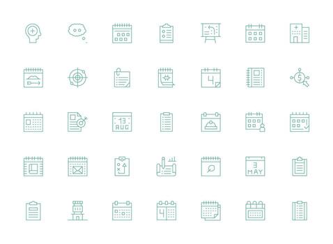 Light Line Icons from Planning Set with 35 Vectors Balanced Icon Set for Functional Design