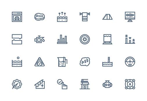 Thick Line Line Style Level Icons with 24 Vectors Icon Set for Projects
