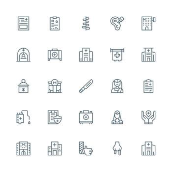 Medium Stroke Outline Icons from Physician Set with 25 Vectors Responsive Icon Set for Flexible Layouts