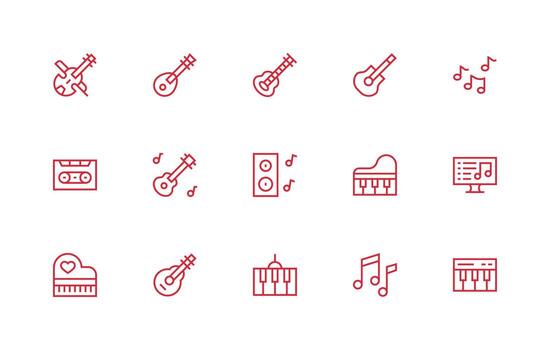 Tune Design Icons featuring 15 in Regular Line Style Icon Pack vector