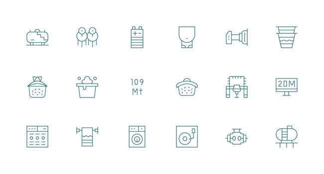 Minimal Line Icons from Capacity Set with 18 Vectors Multi-Purpose Icon Pack for Templates