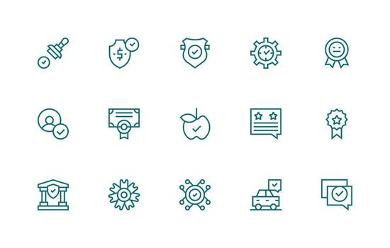 15 Regular Line Designs for Validated Icons Neatly Designed Icons for Web Platforms vector