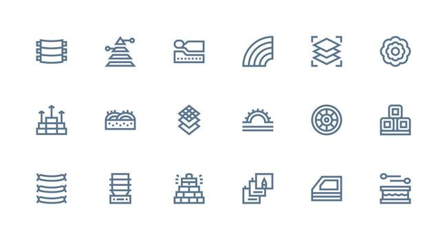 Strong Stroke Line Style Layers Icons with 18 Vectors Neatly Designed Icons for Web Platforms