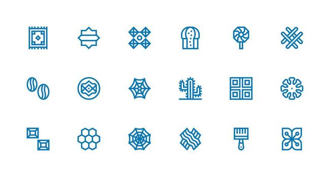 Texture Set with 18 Strong Stroke Line Icons Multi-Style Icons for Creative Projects vector