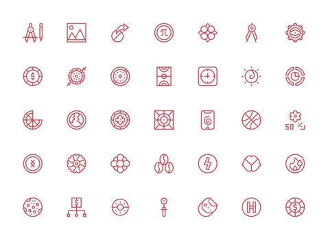 35 Icons for Circle in Regular Clean Line Format Minimal Icon Pack vector