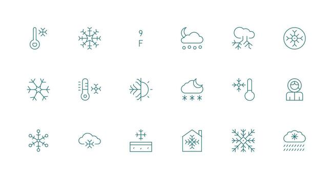 18 Minimal Line Designs for Frost Icons Web and App Icon Pack Collection vector