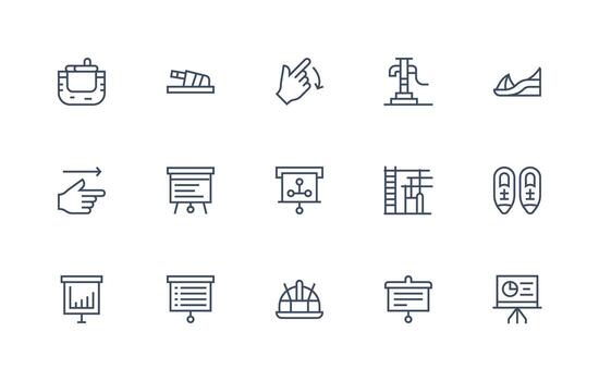 Slide including 15 Regular Line Illustrations Well-Structured Icons for Creative Use vector