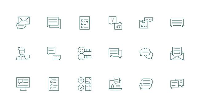 realimentación formar icono colección con 18 mínimo línea diseños diseño icono colección vector