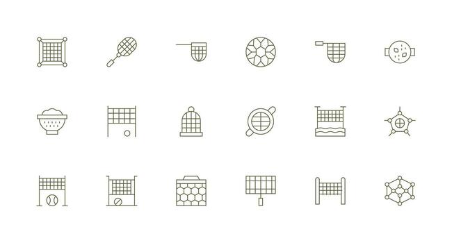 Mesh featuring 18 Icons in Minimal Line Design Pixel Perfect Icons for Modern Apps vector