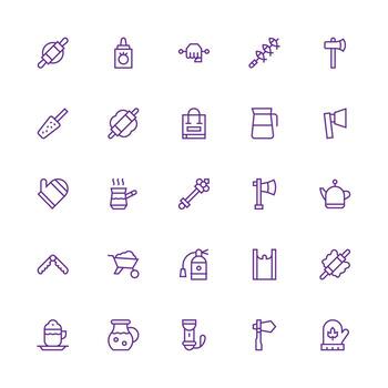 Medium Stroke Outline Icons from Handle Set with 25 Vectors Professional Icon Pack for Development Work