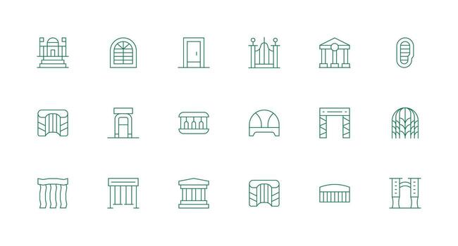 Archway Visual Pack containing 18 Minimal Line Icons UI Icon Set vector
