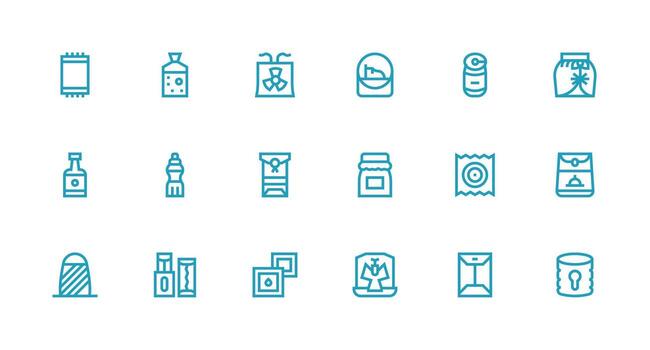 Sealed Design Icons featuring 18 in Strong Stroke Line Style Sharp Icons for Presentations vector