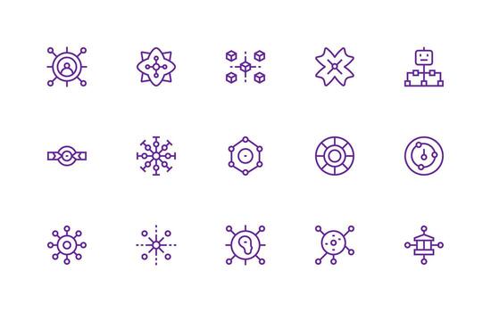 15 íconos para cubo en regular línea formato interfaz íconos para diario utilizar vector