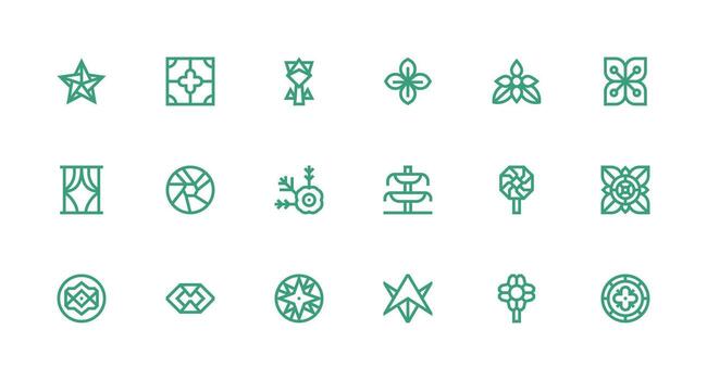 Decorative Element including 18 Strong Stroke Line Illustrations Essential Icons for Rapid UI Building vector