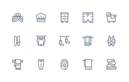 15 Regular Line Vectors for Linen Theme Clear and Concise Icon Set Collection