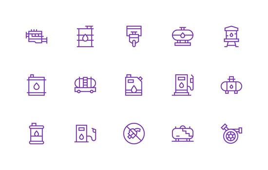 15 Regular Line Style Icons from Diesel Collection User Interface Icons for Digital Products vector