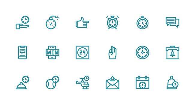 Strong Stroke Line Style Prompt Icons with 18 Vectors Multi-Purpose Icon Set