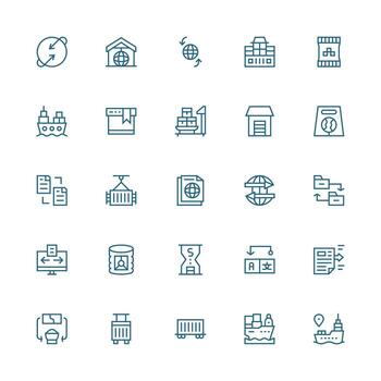 25 Icons for Export in Medium Stroke Outline Format Well-Structured Icons for Creative Use vector