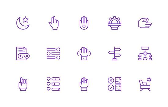 Option Icon Set with 15 Regular Line Graphics High-Quality Icon Pack vector