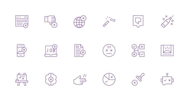 18 Minimal Line Vectors for Fail Theme Multi-Style Icon Collection