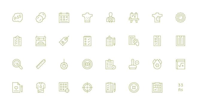 32 Icons for Mark in Thin Line Format UI-Ready Icon Collection vector
