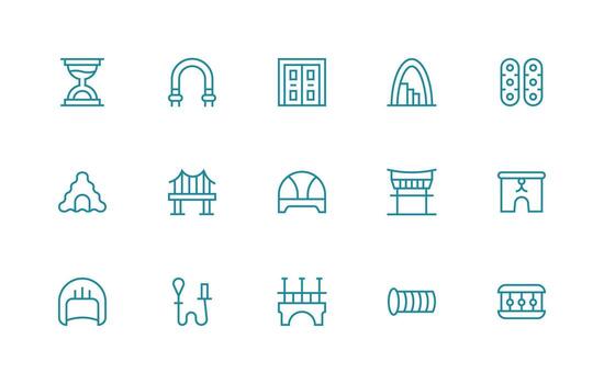 15 íconos para paso en regular línea formato limpiar icono colección para web utilizar vector