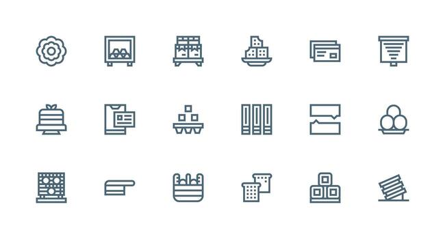 Strong Stroke Line Style Stacked Icons with 18 Vectors Flexible Icon System for Web Interfaces