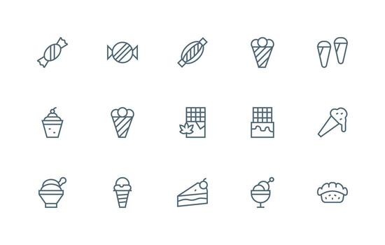 15 Regular Line Icons for Chocolate Graphics Detailed Icon Collection for Design Systems vector