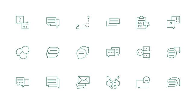 Feedback Form including 18 Minimal Line Illustrations Fully Editable Icon Set for Web vector